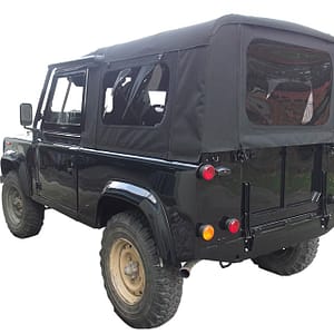 EXT247-LT188, Land Rover Defender 90 Hood, Black Stayfast Hood, Side windows